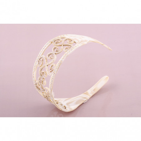 Handmade headband Classical TGM rail strass wrought iron