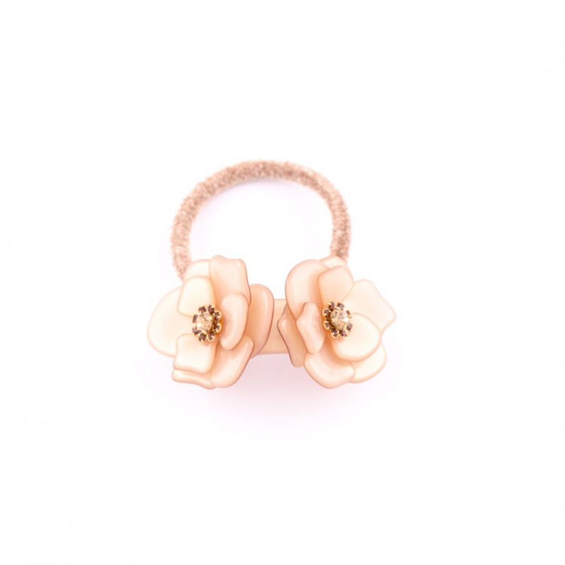 Élastique Rose épanouies PM simple deux roses