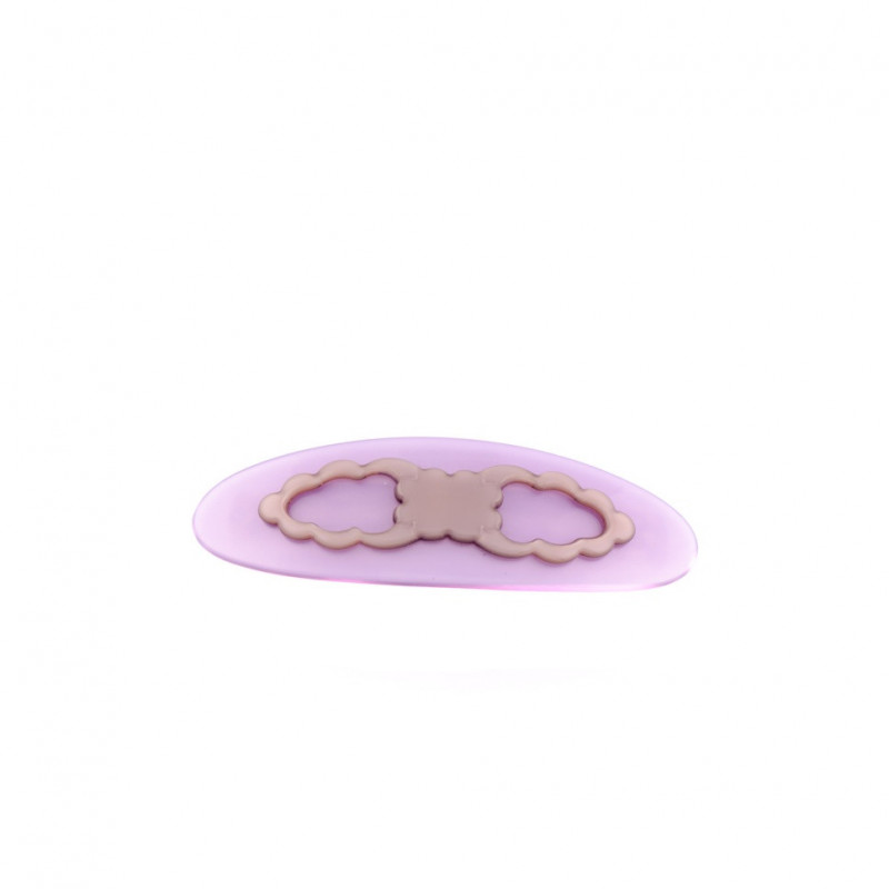 Barrette matic 8cm Nœuds festonés PM simple ovale