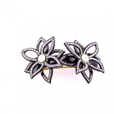 Ponytail 8cm Orchids GM rail strass two openwork orchids