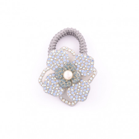 Elastic Vintage camellia MM full with pearl in the center