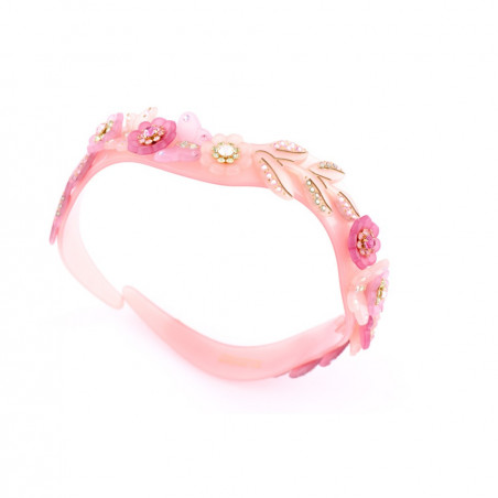 Handmade headband Multiflowers and butterflies MM full butterfly & multi-leaf wavy