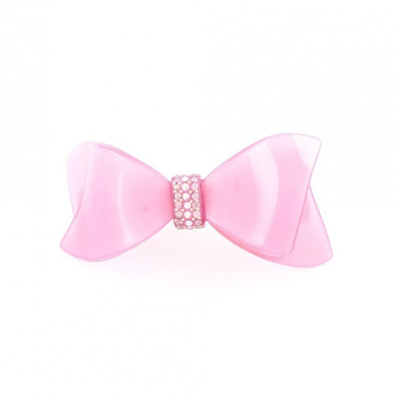 Barrette matic QDC Nœud à pans TGM centre strass