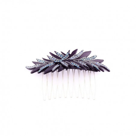 Rock'n roll comb Feathers MM rail strass two PM feathers
