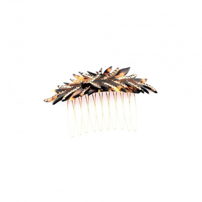 Rock'n roll comb Feathers MM rail strass two PM...