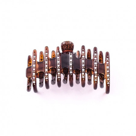 Hairclip Injected pliers GM rail strass shoulder flap, 14 teeth