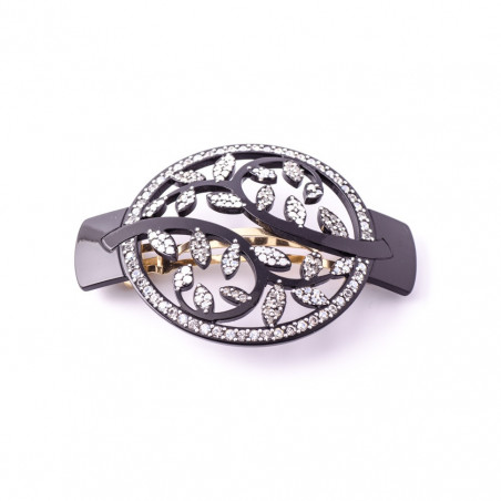 Barrette matic 8cm Japon GM light feuillage ajouré