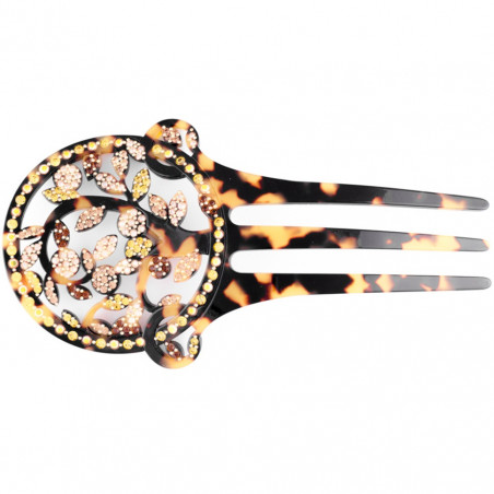 Handmade hairpin Japan GM full openwork foliage