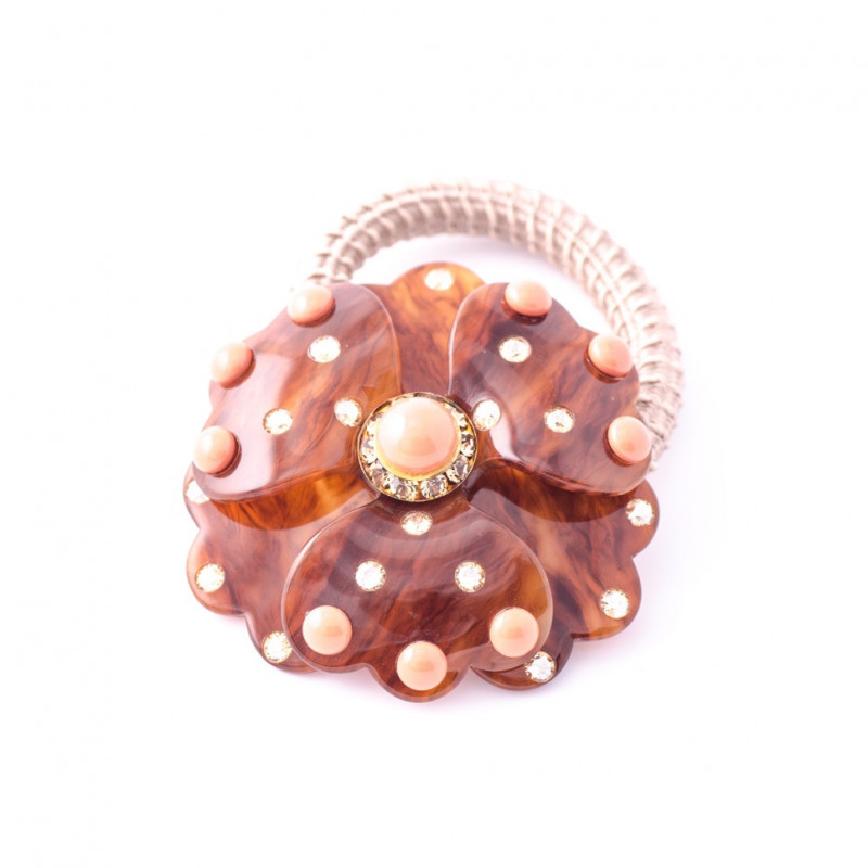 Élastique Pivoines GM light décor corail