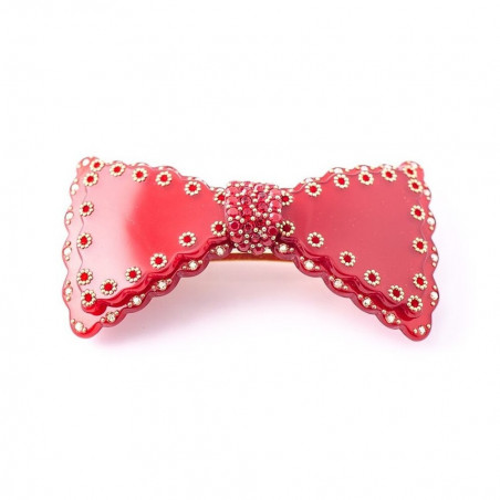 Ponytail 8cm Festooned knots MM centre strass,decoration calotte