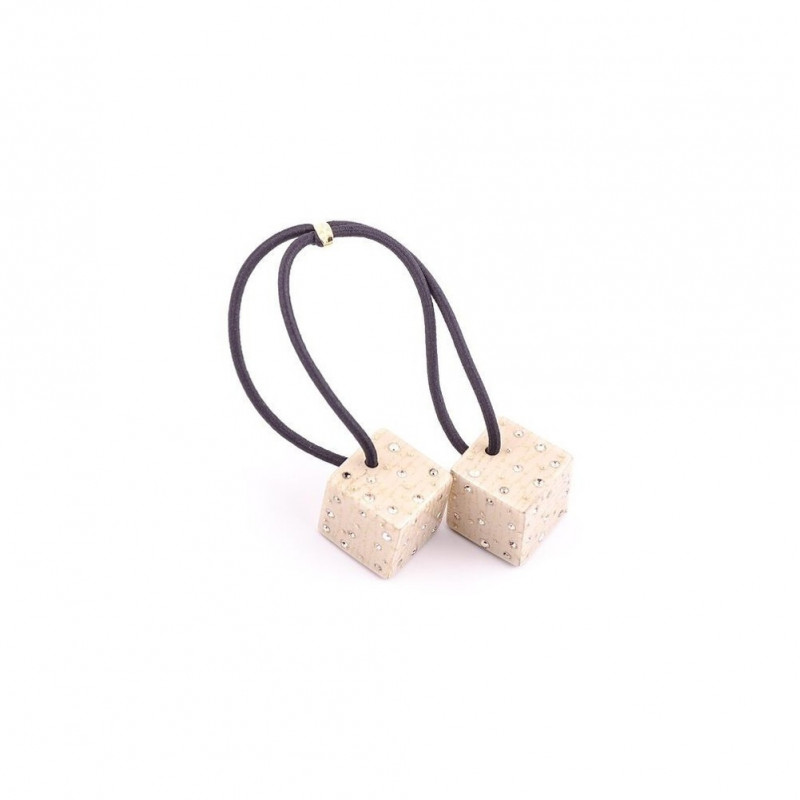 Élastique Cube MM pluie de strass deux cubes