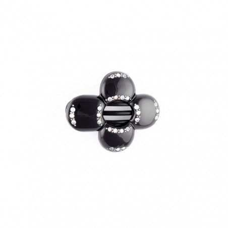 Tige boule Barrette injectée MM light fleur ajourée avec quatre pétales