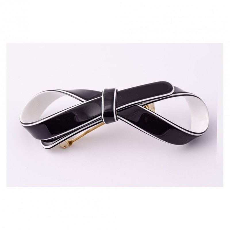 Barrette matic 7cm Rubans GM simple ruban ajouré