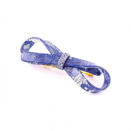 Barrette matic 7cm Rubans GM centre strass ruban ajouré