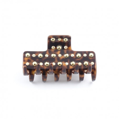 Handmade hairclip Classical GM light square studded edges