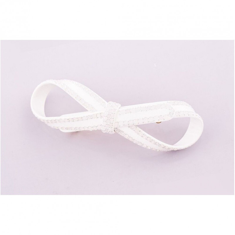 Barrette matic 7cm Rubans GM centre strass,rail...