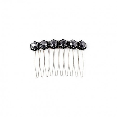 Peigne métal Rock'n Roll Métal MM full 6 hexagones PM Swarovski