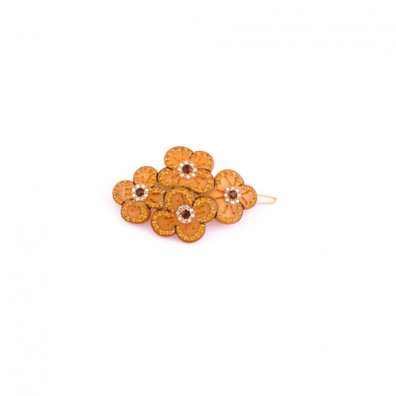 Tige boule Gold button PM rail strass