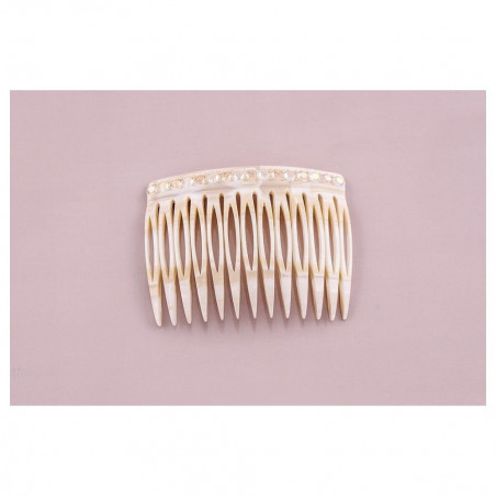 Handmade comb Classical MM rail strass 13 openwork teeth