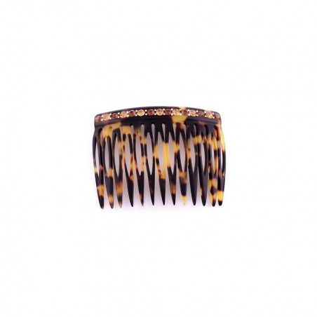 Handmade comb Classical MM rail strass 13 openwork teeth