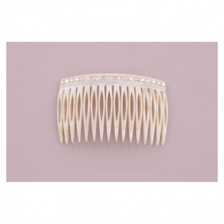 Handmade comb Classical GM rail strass 16 openwork teeth