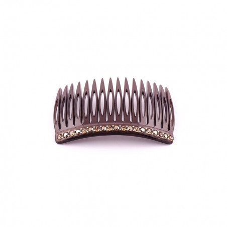 Handmade comb Classical GM rail strass 16 openwork teeth