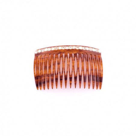 Handmade comb Classical GM rail strass 16 openwork teeth