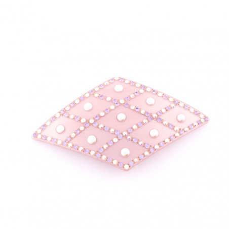 Barrette matic 8cm Géo Matelassé GM full galon perlé