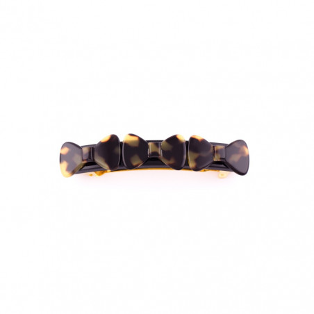 Barrette matic 8cm Petits Nœuds MM simple trois petits nœuds